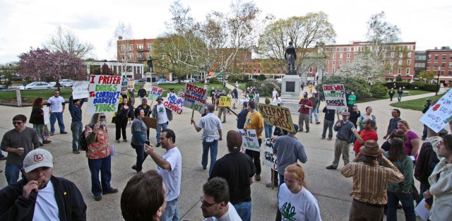 Crowd from the Statehouse Stairs